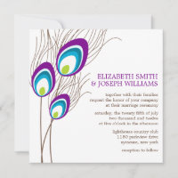 Paarse Peacock Feathers Wedding
