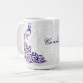 Paarse Peacock - Gepersonaliseerde koffie - Mok (Voorkant links)