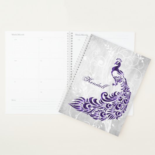 Paarse Peacock - Gepersonaliseerde planner (Display)