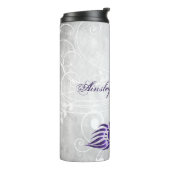 Paarse Peacock - Gepersonaliseerde thermische trom Thermosbeker (Gedraaid links)