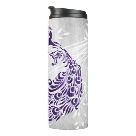 Paarse Peacock - Gepersonaliseerde thermische trom Thermosbeker (Geroteerd rechts)