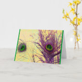 Paarse Peacock Kaart (Gele Bloem)