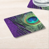 Paarse Peacock Kartonnen Onderzetters (Schuin)