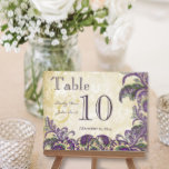 Paarse peacock-kleuren Paisley Weddenrolnummer Briefkaart<br><div class="desc">Paars goud en groene  Paisley Peacock Wedding  Paisley Rustic Luxe Wedding Collectie of Mehndi Indian Paisley Peacock Wedding Tabletop Signs</div>