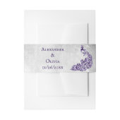 Paarse Peacock Leaf Vine Invite Belly Band Uitnodigingen Wikkel (Voorkant Voorbeeld)