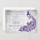 Paarse Peacock Leaf Vine Rehearsal Dinner Invite Kaart (Voorkant / Achterkant)