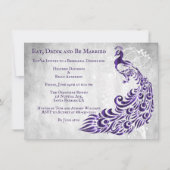 Paarse Peacock Leaf Vine Rehearsal Dinner Invite Kaart (Voorkant)