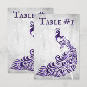 Paarse Peacock Leaf Vine Table Kaart (Voorkant / Achterkant)