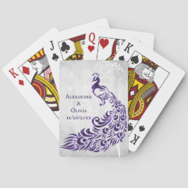 Paarse Peacock Leaf Vine Wedding Favor Card Deck Pokerkaarten