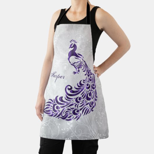 Paarse Peacock personaliseer het Schort van de Dru (Insitu)