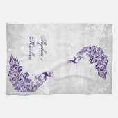 Paarse Peacock - Persoonlijke keukenhanddoeken (Horizontaal)