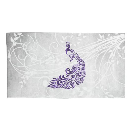 Paarse Peacock Persoonlijke Kussenslopen (Achterkant-Rechts)