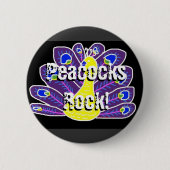 Paarse Peacock Ronde Button 5,7 Cm (Voorkant)