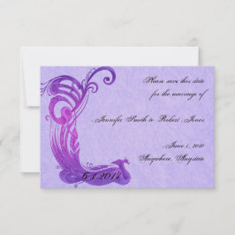 Paarse  Peacock sparen de Datum Save The Date