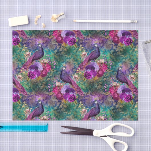Paarse Peacock Tissuepapier (Craft)