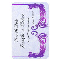 Paarse  Peacock Trouwmagneet