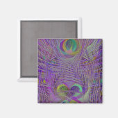 Paarse Peacock veren magneten (Voorkant / Achterkant)