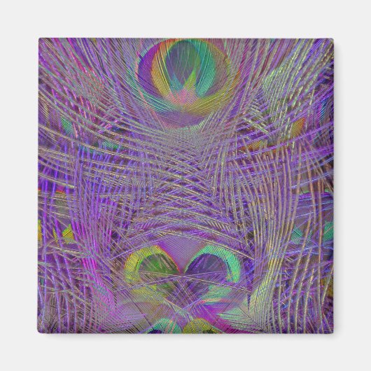 Paarse Peacock veren magneten (Voorkant)