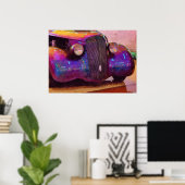 Paarse Pearl Classic Car Front-Poster Poster (Thuiskantoor)