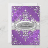 Paarse Pearl  Glamor Quinceanera Kaart (Voorkant)