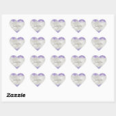 Paarse Pearl Silver Sparkle Hart Sticker (Vel)