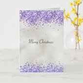 Paarse Pearl Silver Sparkle Kaart (Gele Bloem)