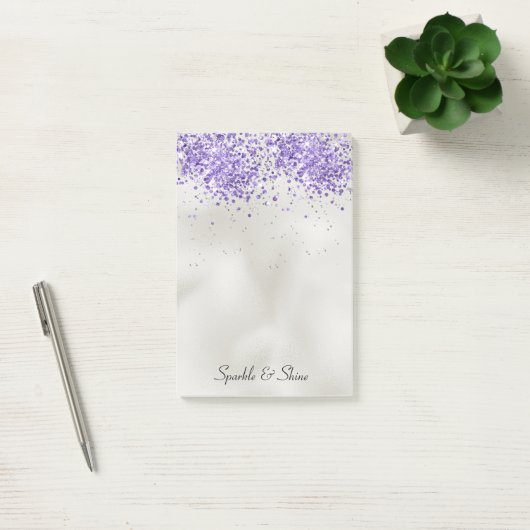 Paarse Pearl Silver Sparkle Post-it® Notes (Kantoor)