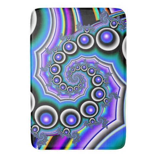 Paarse Pearls Fractal Spiral Badmat (Voorkant Verticaal)