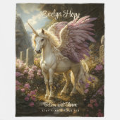 Paarse Pegasus Keltische Stenen Cirkel Mythisch Pa Fleece Deken (Voorkant)