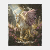 Paarse Pegasus Keltische Stenen Cirkel Mythisch Pa Fleece Deken (Voorkant)