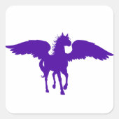 Paarse Pegasus-Stickers Vierkante Sticker (Voorkant)