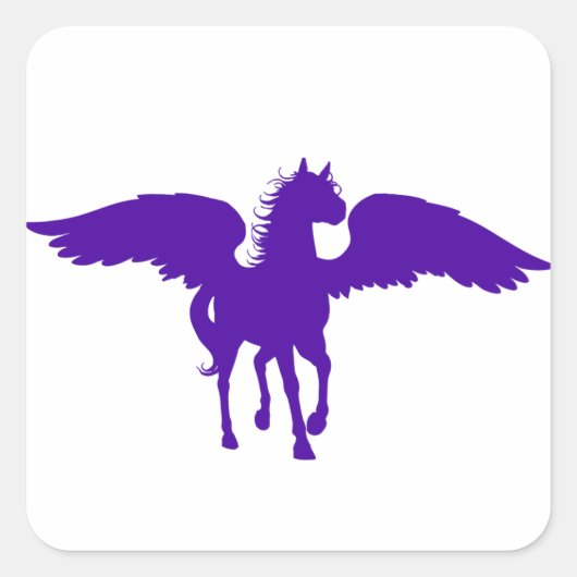Paarse Pegasus-Stickers Vierkante Sticker (Voorkant)