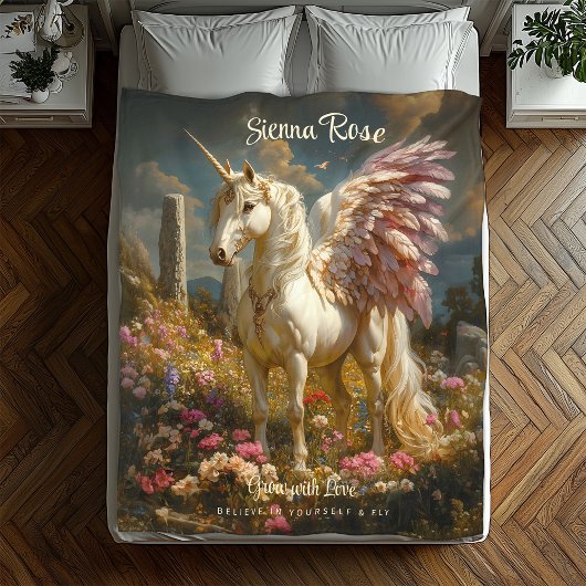 Paarse Pegasus Stone Circle Fantasy Mythisch Paard Fleece Deken