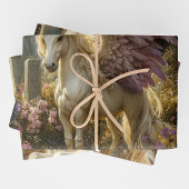 Paarse Pegasus Stone Circle Fantasy Mythisch Paard Inpakpapier Vel