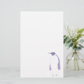 Paarse Penguin Briefpapier (Staand voorkant)