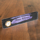 Paarse penseelstreek naambordje (Zijkant)