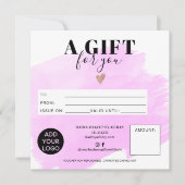 Paarse penseeltweekleppige penseelcadeaubon logo (Voorkant)