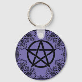Paarse  Pentacle Wicca Star Sleutelhanger (Voorkant)