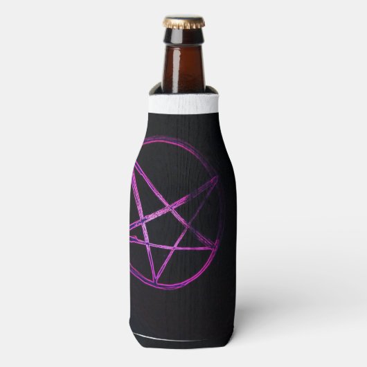 paarse pentagram-koelbox flesjeskoeler (Fles Voorkant)