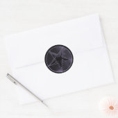 Paarse pentagram ronde sticker (Envelop)