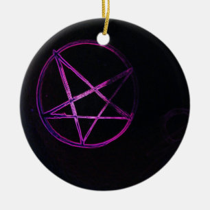 paarse pentagram stermagneet keramisch ornament