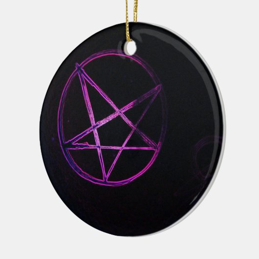 paarse pentagram stermagneet keramisch ornament (Links)