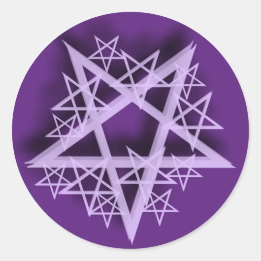 paarse pentagram stickers (Voorkant)