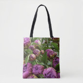 Paarse peonie Classic Canvas tas (Voorkant)