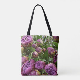 Paarse peonie Classic Canvas tas