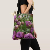 Paarse peonie Classic Canvas tas (Dichtbij)