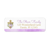 Paarse Peonies Baptism Return Address Labels (Voorkant)