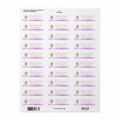 Paarse Peonies Baptism Return Address Labels (Full Sheet)