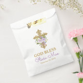 Paarse Peonies Baptisme Favor Bags Bedankzakje (Gezegeld)
