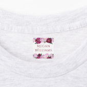 Paarse Peonies Floral Persoonlijke benaming Kledin Labels (Aangebracht)
